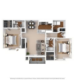 Beds: 2, Baths: 2, SQFT: 1,100 - Atlantic Newtown at The Atlantic Newtown, Georgia