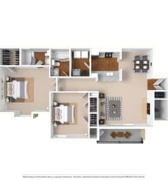 Beds: 2, Baths: 2, SQFT: 1,024 - Atlantic Newtown at The Atlantic Newtown, Alpharetta, GA, 30022