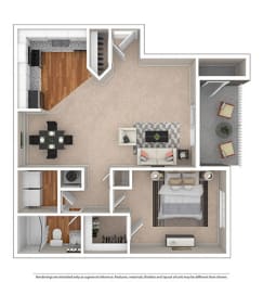 Buckhead 1 Bed | 1 Bath | 750 sq ft. at Sloan Square, Atlanta, GA, 30329.