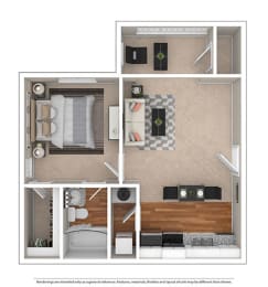 LaVista 1 Bed | 1 Bath | 660 sq ft. at Sloan Square, Atlanta, GA, 30329.