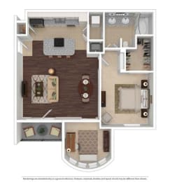 Plan C 1 Bed | 1 Bath at Vintage Park Apartments, Houston, TX 77070