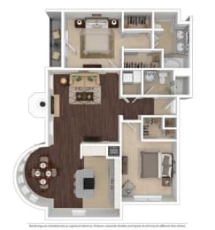 Plan F 2 Beds | 2 Baths at Vintage Park Apartments, Houston, 77070