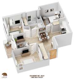 bedroom floor plan an in 3d