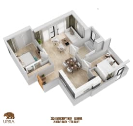 bedroom floor plan an in 3d