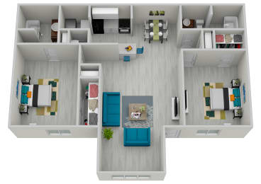 a floor plan of a house with a bedroom and a living room