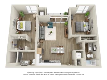 Bella Vista - 2 Bed, 2 Bath with Balcony - Downtown Kalamazoo, MI Apartments - 400 Rose