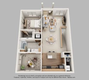 Floor Plan  1-Bedroom Standard with Den