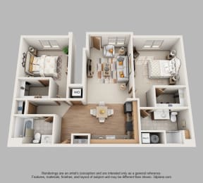 Floor Plan  2-Bedroom Standard with Garage