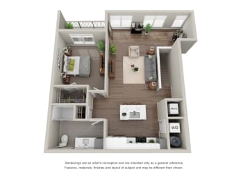 Floor Plan  Deluxe 1 Bedroom, 1 Bathroom