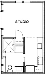 Studio Floor Plan at Edgeway Plaza, California