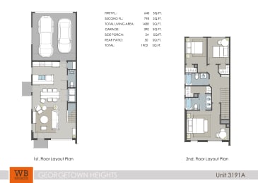 3191 1,902-to1,969 Sq.Ft. Floor Plan at Georgetown Heights Residents, Texas, 78628