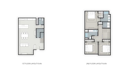 Two floor layout plans for a building.