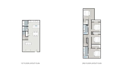 Two floor plan diagrams for a building.