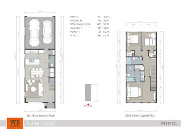 A floor plan for a two-story home with a garage and living areas.