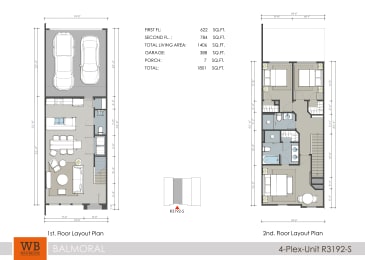 a floor plan of the first and second floors