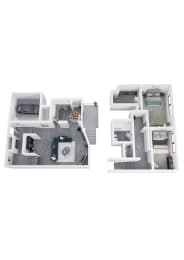  Floor Plan 2 Bedrooms 1 Baths