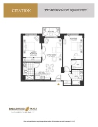 a floor plan of two bedroom apartment