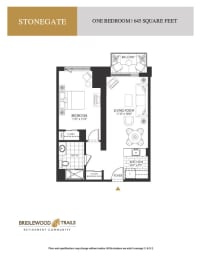 a floor plan of one bedroom apartments