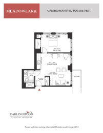 a floor plan of one bedroom with two bathrooms