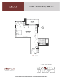a floor plan of atlas studio suite