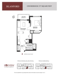 a floor plan of the one bedroom suite