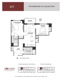 a floor plan of two bedroom 1st floor