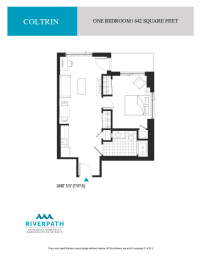 a floor plan of the one bedroom unit