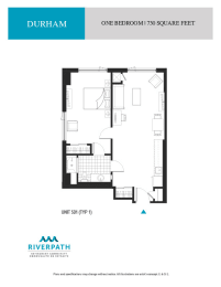 a floor plan of the one bedroom unit