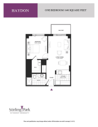 a floor plan of one bedroom deluxe sqft