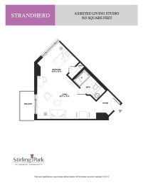 a floor plan of a 555 sq ft apartment