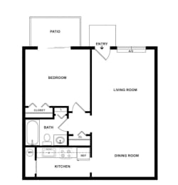  Floor Plan 1 Bedroom 1 Bathroom