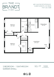  Floor Plan 2 Bedroom 1 Bathroom