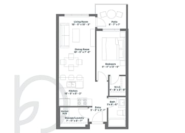  Floor Plan 1 Bedroom A