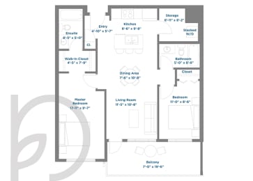 a floor plan of a house with a bedroom and a living room