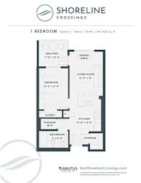 Shoreline Crossings 1 Bedroom Rental Apartment