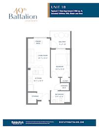 A floor plan for a 40th Battalion apartment unit.
