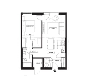  Floor Plan 1 Bedroom
