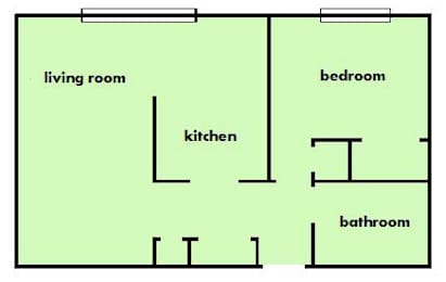  Floor Plan 1 Bedroom