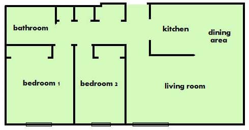  Floor Plan 2 Bedroom