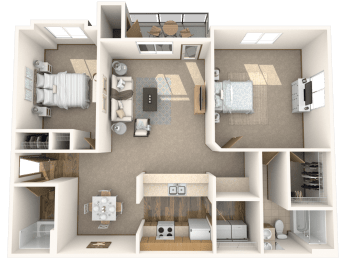 Floor Plan Chestnut - 2 Bedrooms, 2 Bathrooms