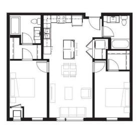 a black and white floor plan of a house
