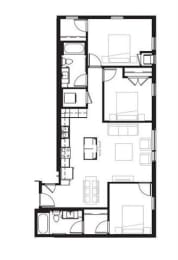a black and white floor plan of a room