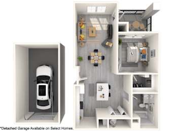 A detached garage is available on select homes.