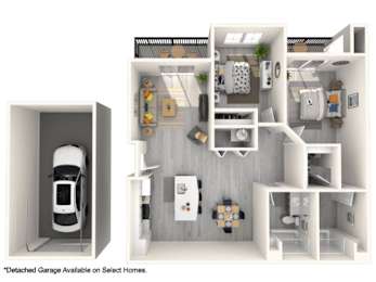 A detached garage is available on select homes.