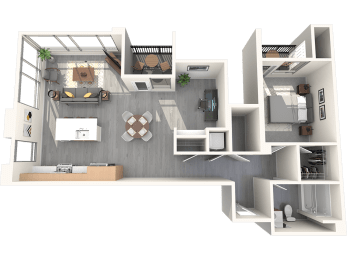 a birds eye view of a floor plan of a house
