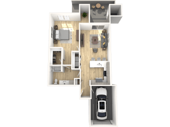 The Laurel A2G One Bedroom One Bathroom Floor Plan