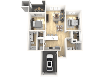 The Laurel B2G Two Bedroom Two Bathroom Floor Plan