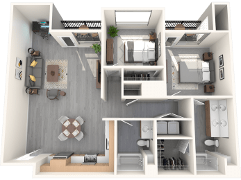 a floor plan of a house with a bedroom and a living room