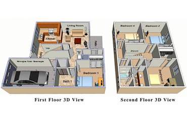 4 Bedroom Floor Plan at Pomona Townhomes, Chico, CA