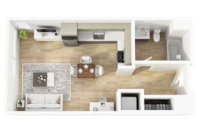 Studio 1 bath at 26FIFTY Apartments, Berkeley 94704